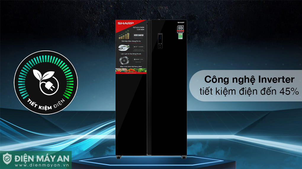 Tủ lạnh Sharp Inverter 532 lít Side By Side SJ-SBX530VG-BK